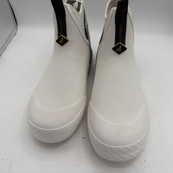 NWT SPERRY Sport White Black Topsider Slip-in Cutwater Rubber Deck Boots 13 main image 4